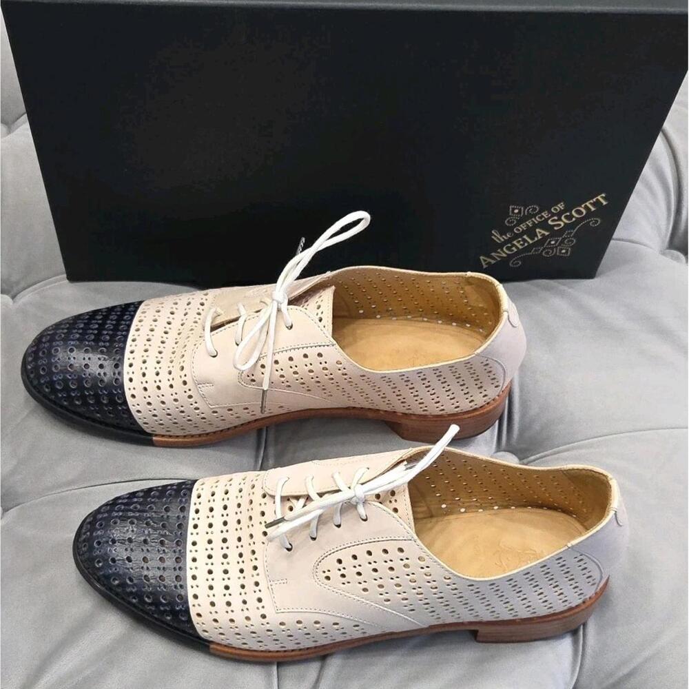 The Office of Angela Scott Ms Gabrielle Perforated Bicolor Womens Shoes 42 11 - Picture 5 of 16